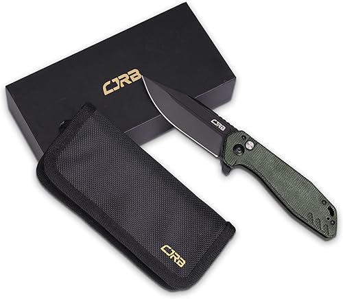 Miniatura 8 de CJRB CUTLERY Cuchillo plegable Riff (J1928) Cuchillo de bolsillo con bloqueo de botón para hombre, hoja de acero PVD AR-RPM9 negro y mango de