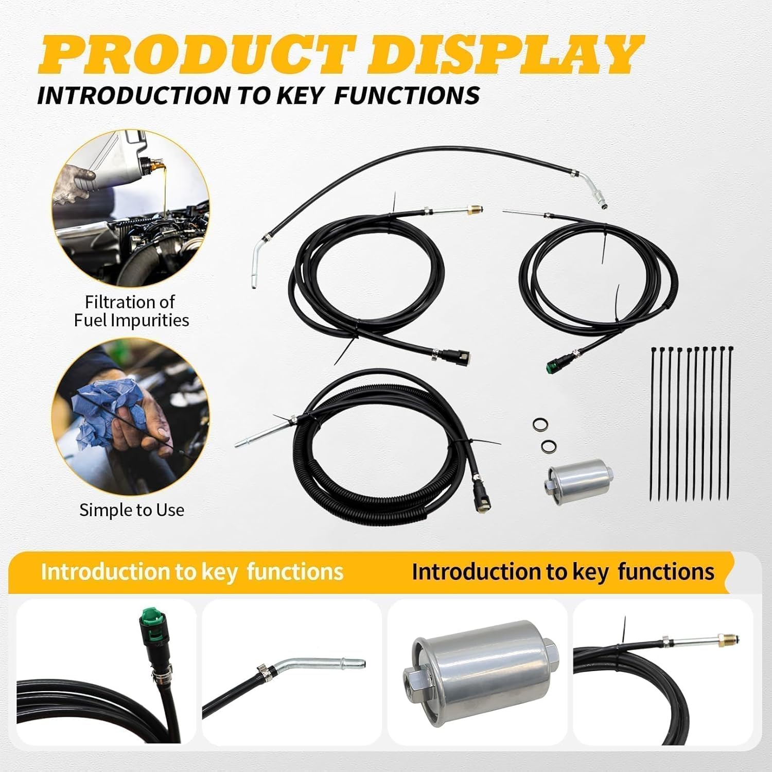 NFR0049 Nylon Fuel Line Kit Compatible with Avalanche Suburban Yukon Tahoe 2Wd 4Wd 5.3L 6.0L 8.1L 2000-2004