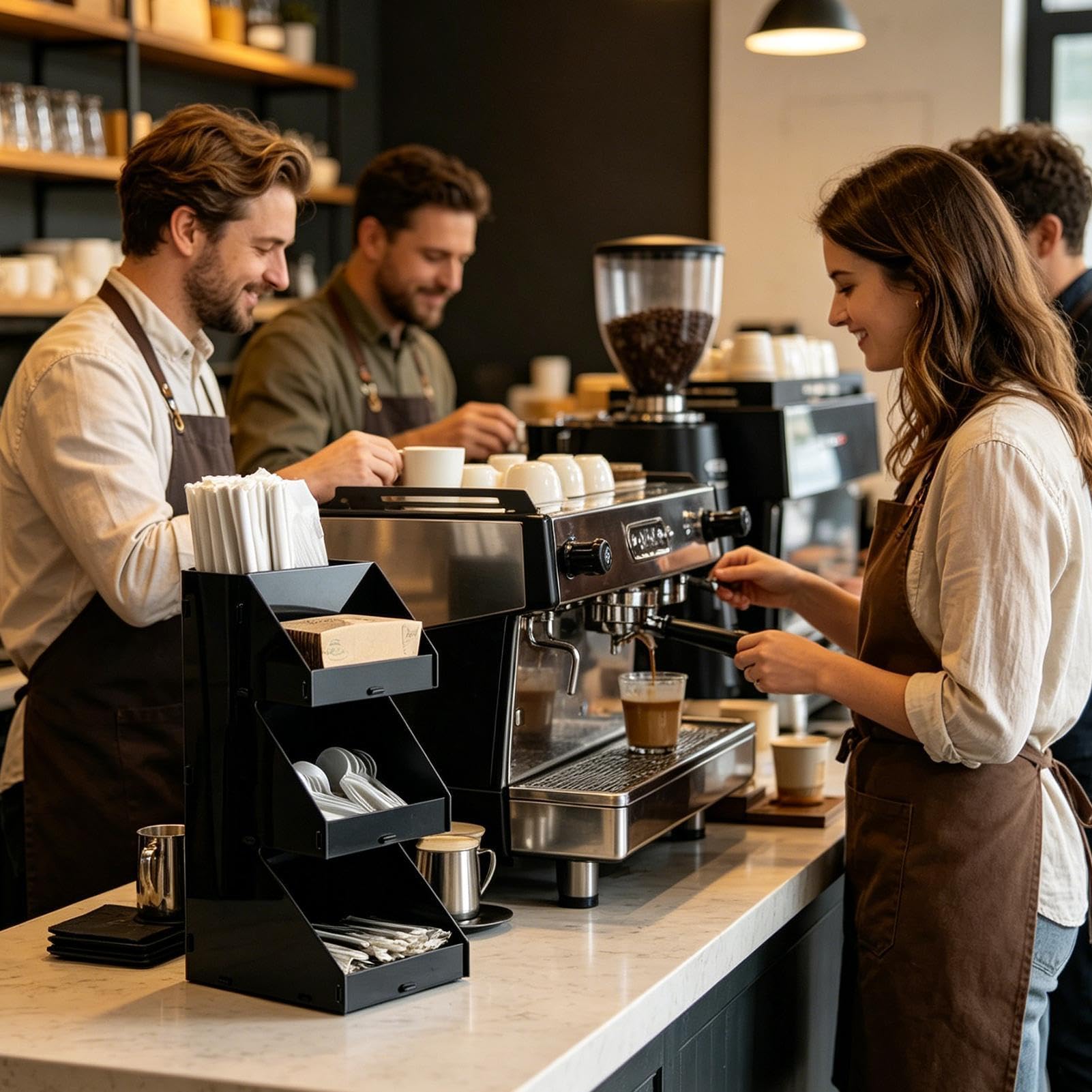 Scaffale per Spezie Ripiano Espositivo Antiscivolo in Acrilico | Organizzatore Per Stazione Caffè per Dispensa e Piano Cucina