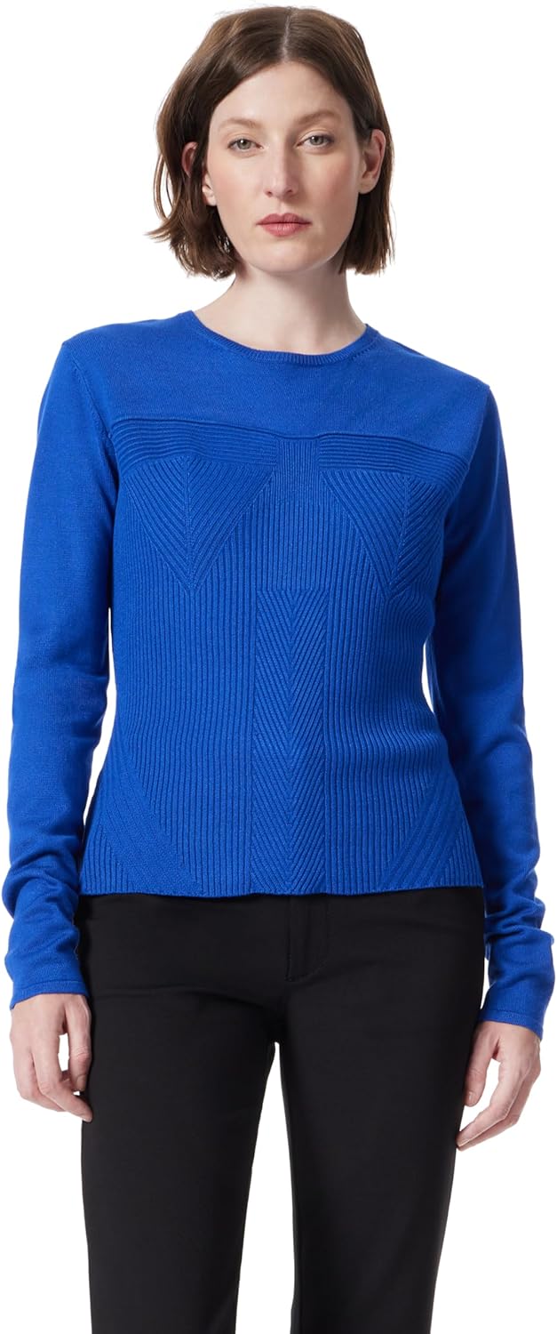 DEE OCLEPPO Womens Fiona Rib Stitch Long Sleeve Pullover Sweater Standard