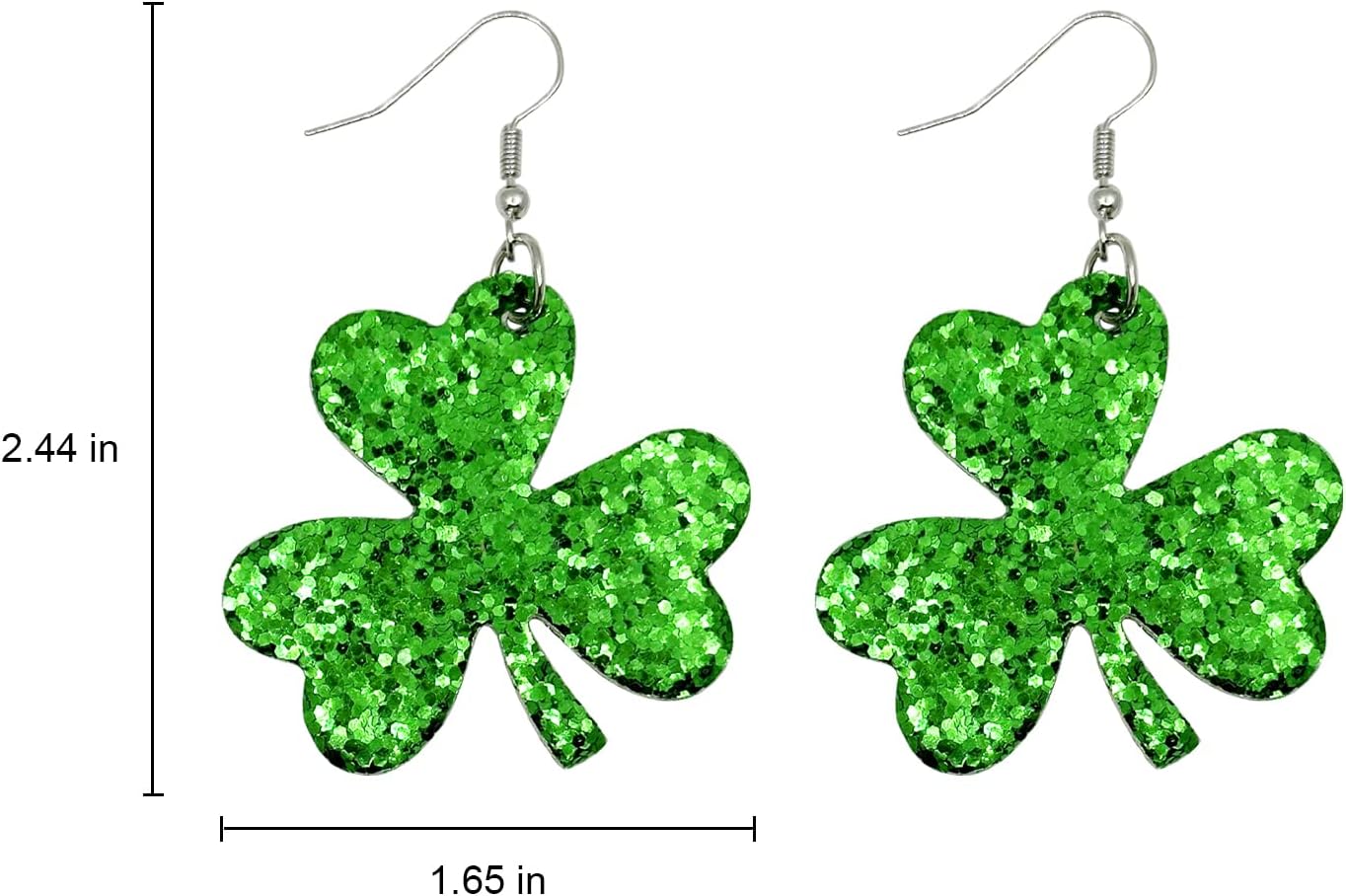 St Patricks Day Earrings Irish Green Hat Clover Dangle Earrings shamrock Holiday Earring for Women (Style-C) - Image 6
