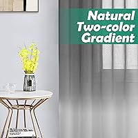 Vista 6 de BGment Cortinas traslúcidas de lino sintético degradado para ventana de sala de estar, paneles de cortina semitransparentes con ojales, gradiente