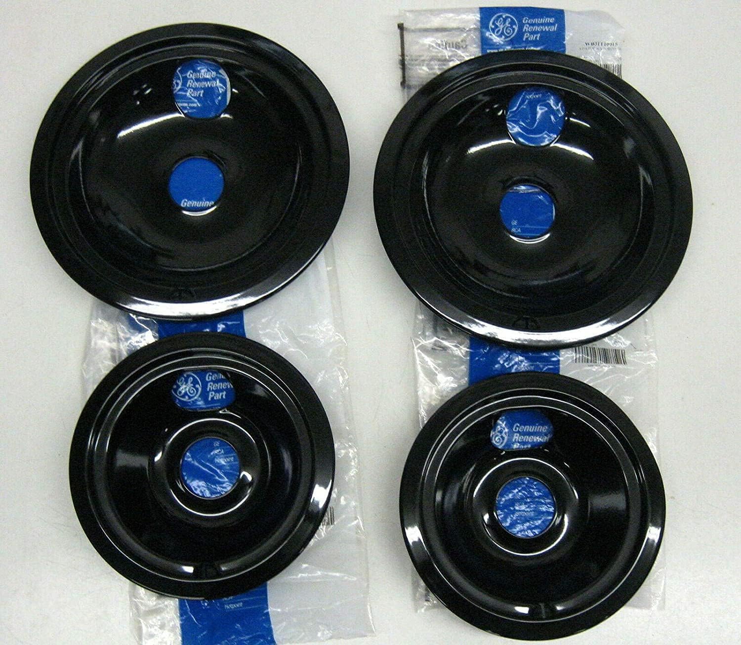 DB8 for GE Range Porcelain Black Drip Pans Bowls 4 PK WB31T10014 WB31T10015, Supplied by LITYPEND and Shipped from the USA.