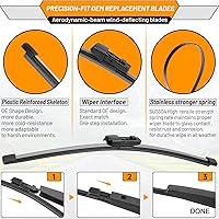 Vista 184 de AUTOBOO - Limpiaparabrisas de repuesto 26 + 20 pulgadas con limpiaparabrisas trasero de 12 pulgadas para BMW X3, X4, 2018, 2019, 2020, 2021, 2022