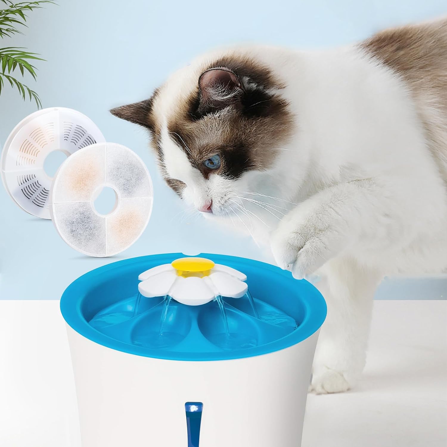 12 Pack Cat Water Fountain Filter Replacement Compatible with Catit, Cat Fountain Filters Compatible with Catit Design Senses Fountain/Flower Fountain/Senses 2.0 / Fresh & Clear Stainless Steel