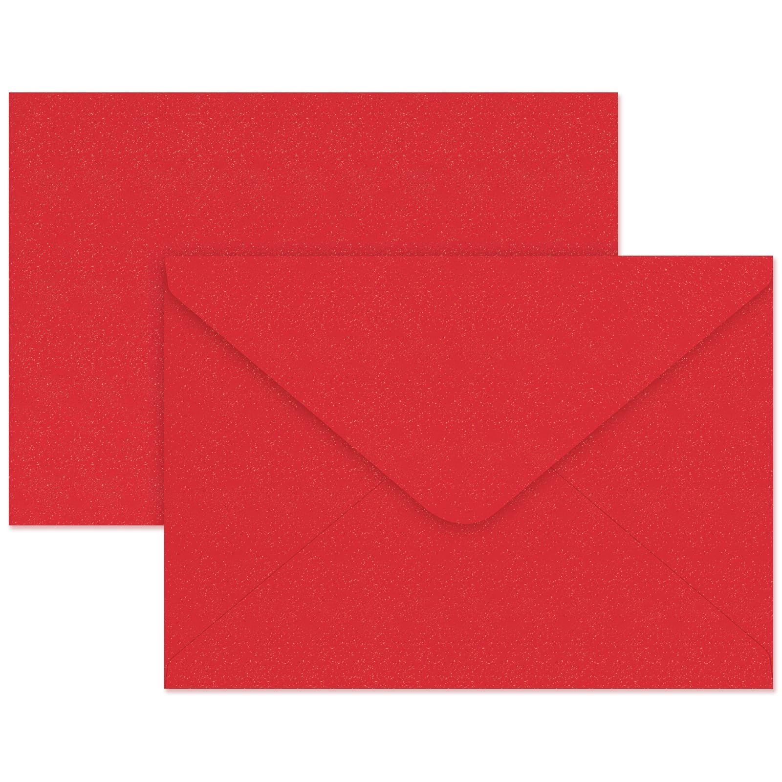 YINUOYOUJIA 50 PCS Pearl Red Envelopes A7,5 x 7 Red Shimmer Envelopes for Invitation,Perfect for Wedding Invitation Cards,Birthday RSVP Invite,5.25 x 7.25 inches