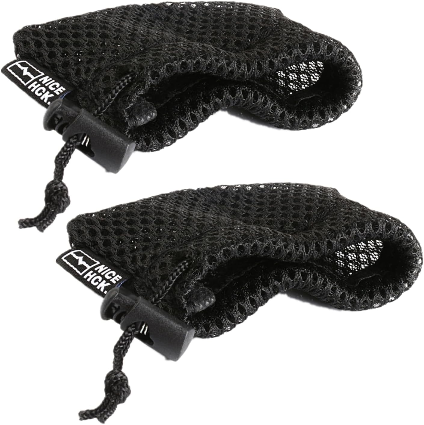 (Pack of 2pcs) Earphone Case Universal Drawstring Earbud Mesh Bag Headphones Organizer Storage Pouch HiFi Audio Cable Storage Accessories Black