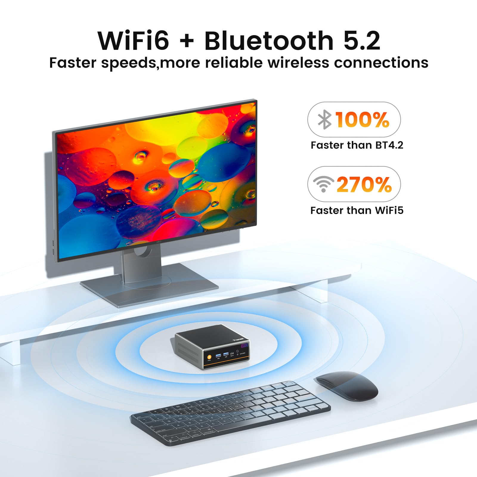 Trycoo Mini PC AMD Ryzen 5 5600H (6C/12T, hasta 4,2 GHz), 16 GB DDR4 RAM, 512 GB SSD, WiFi 6/BT5.2/Type-C/DP 1.4/HDMI Triple Display/Dual Band WLAN, Micro PC para juegos y oficina