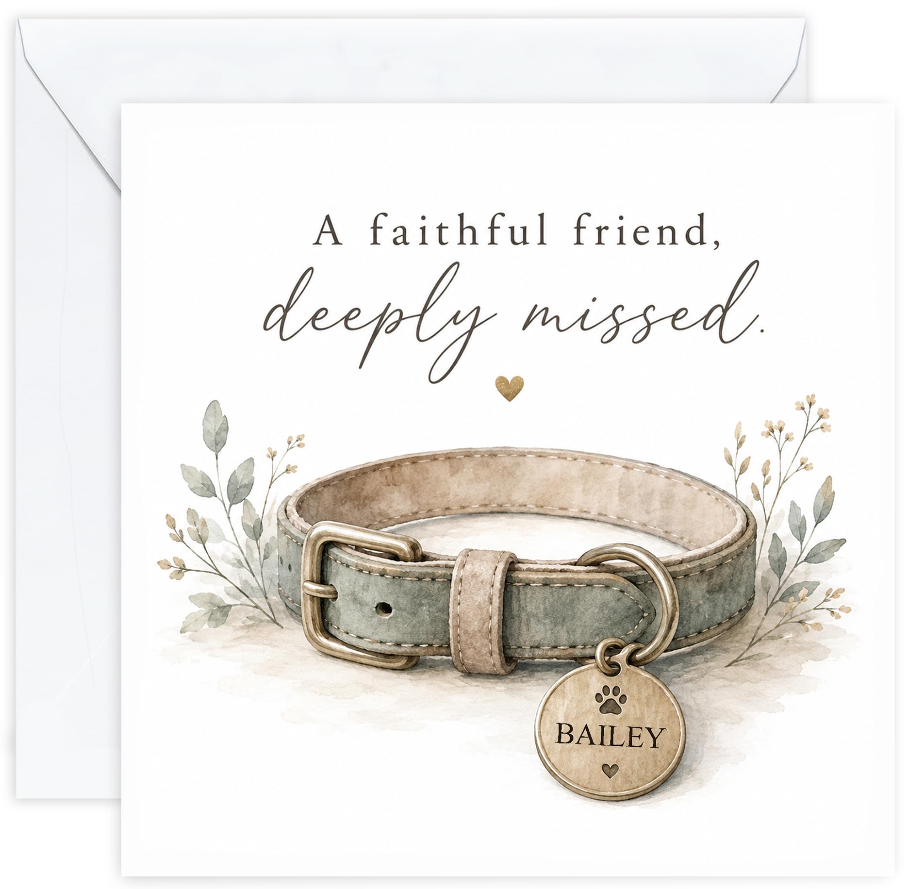 Personalised Dog Sympathy Greeting Card - Faithful Friend | Add Dog Name