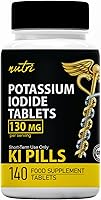 Vista 9 de Tabletas de radiación de yoduro de potasio de 130 mg - (60 tabletas) EXP 10/2032 - Ki Pills Tablets de yodo de potasio para radiación - Píldoras