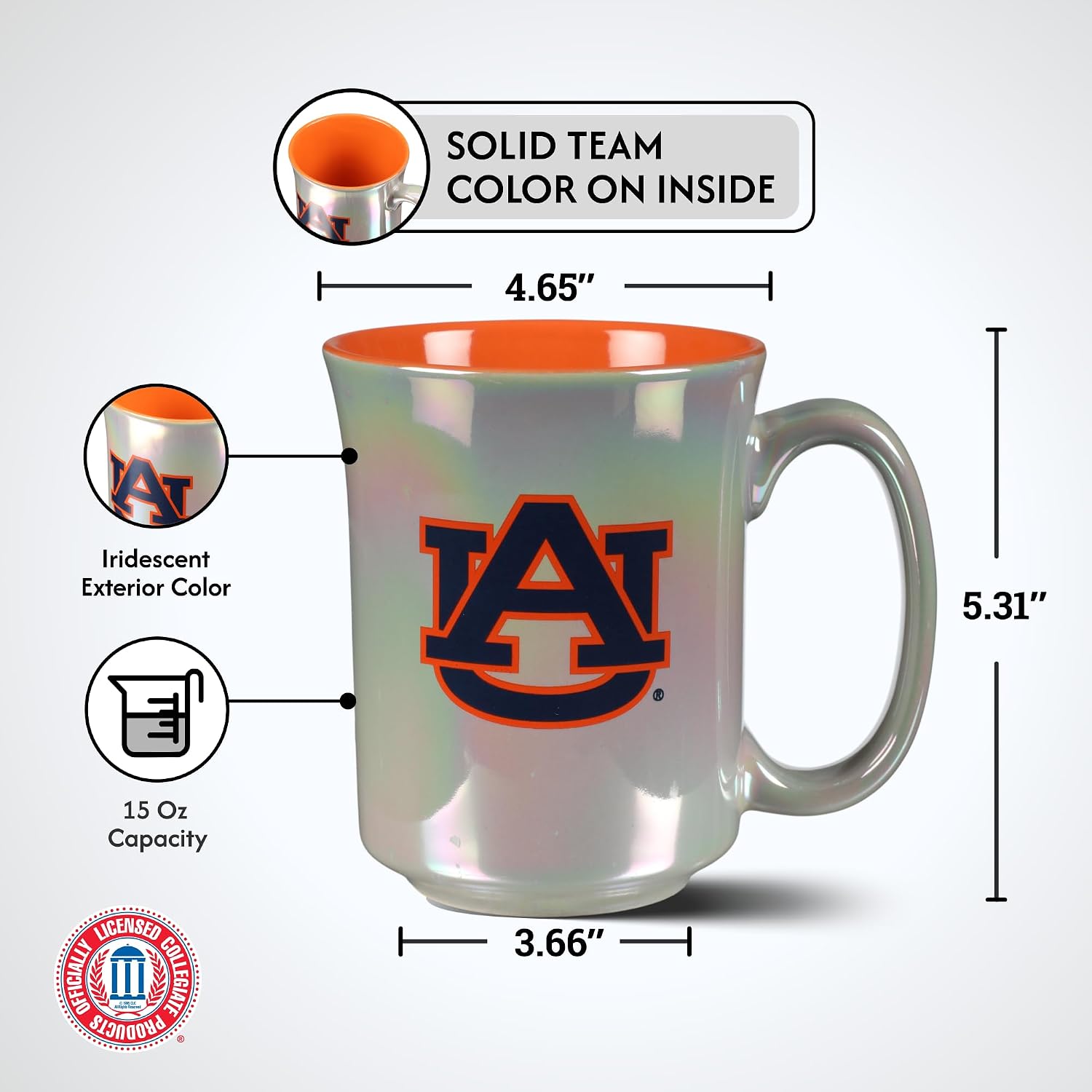 The Memory Company | Licensed NCAA 15oz Iridescent Mug with Logo
