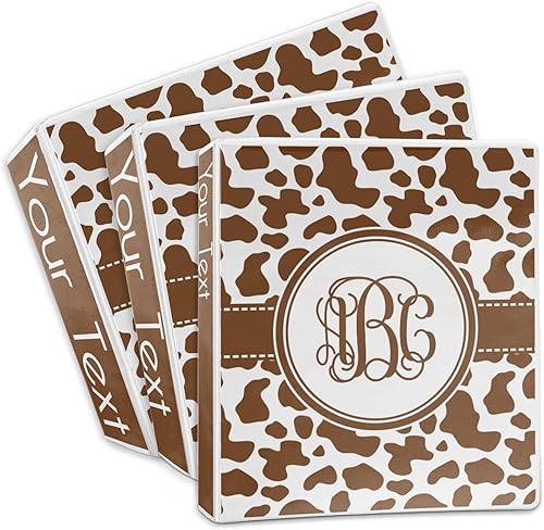 Vista 3 de Carpeta personalizada de 3 anillas con estampado de vaca - 2 pulgadas