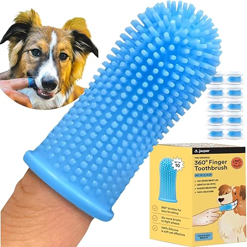Miniatura 34 de Jasper Cepillo de dientes para perros, kit de cepillado de dientes de mascotas de 360 grados, cepillo de dientes para gatos, kit de cuidado dental