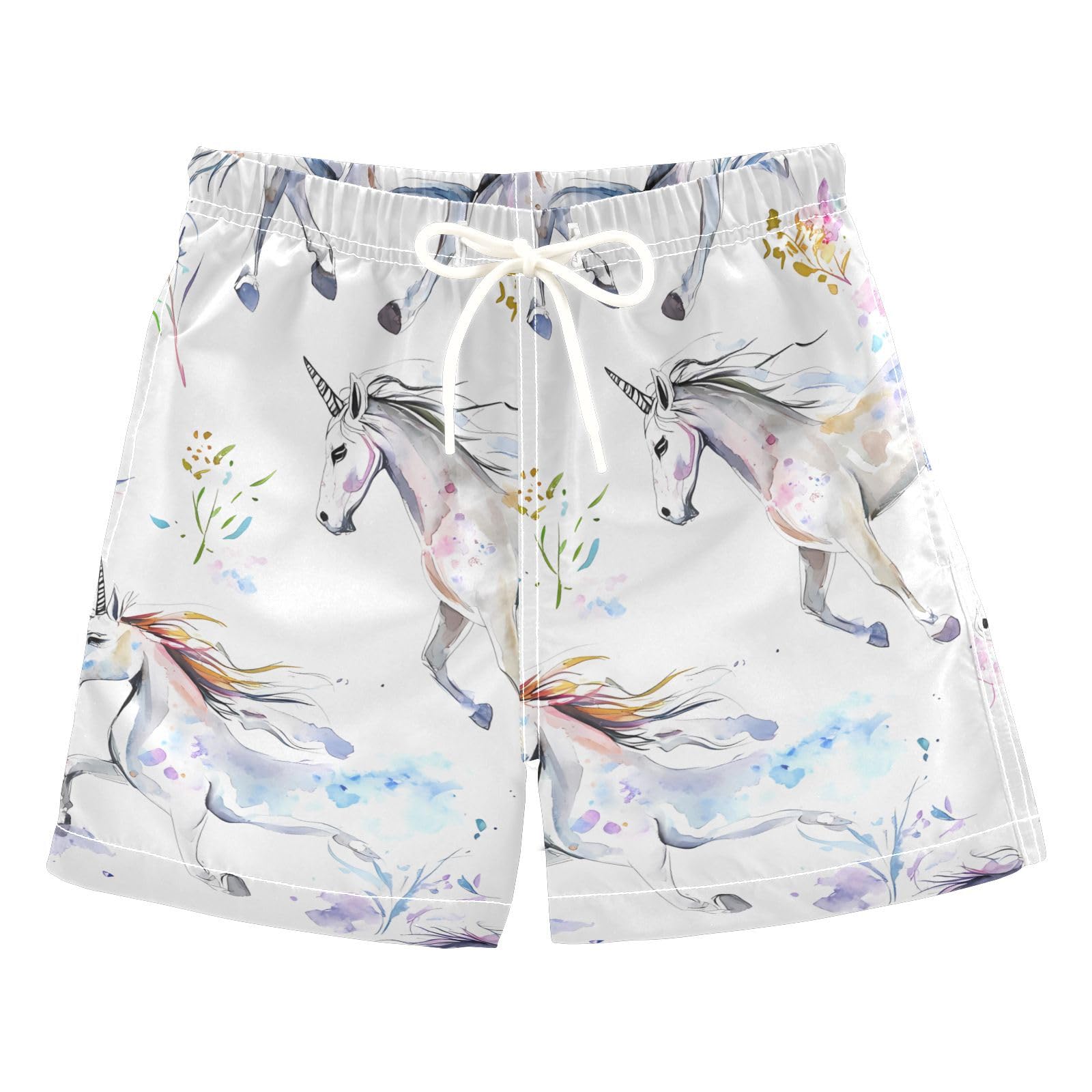 Colorful Chic Unicorns Toddler Swimsuits Funny Presents Boys Toddler Bathing Swim Shorts Kids Swimwears Birthday Presents L 10Y