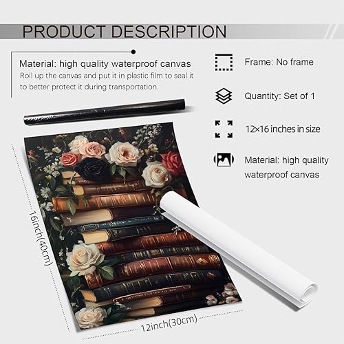 Miniatura 2 de Pósteres de lienzo de libro de Academia oscura, arte de pared floral botánico Moody botánico, pintura al óleo estética victoriana antigua para