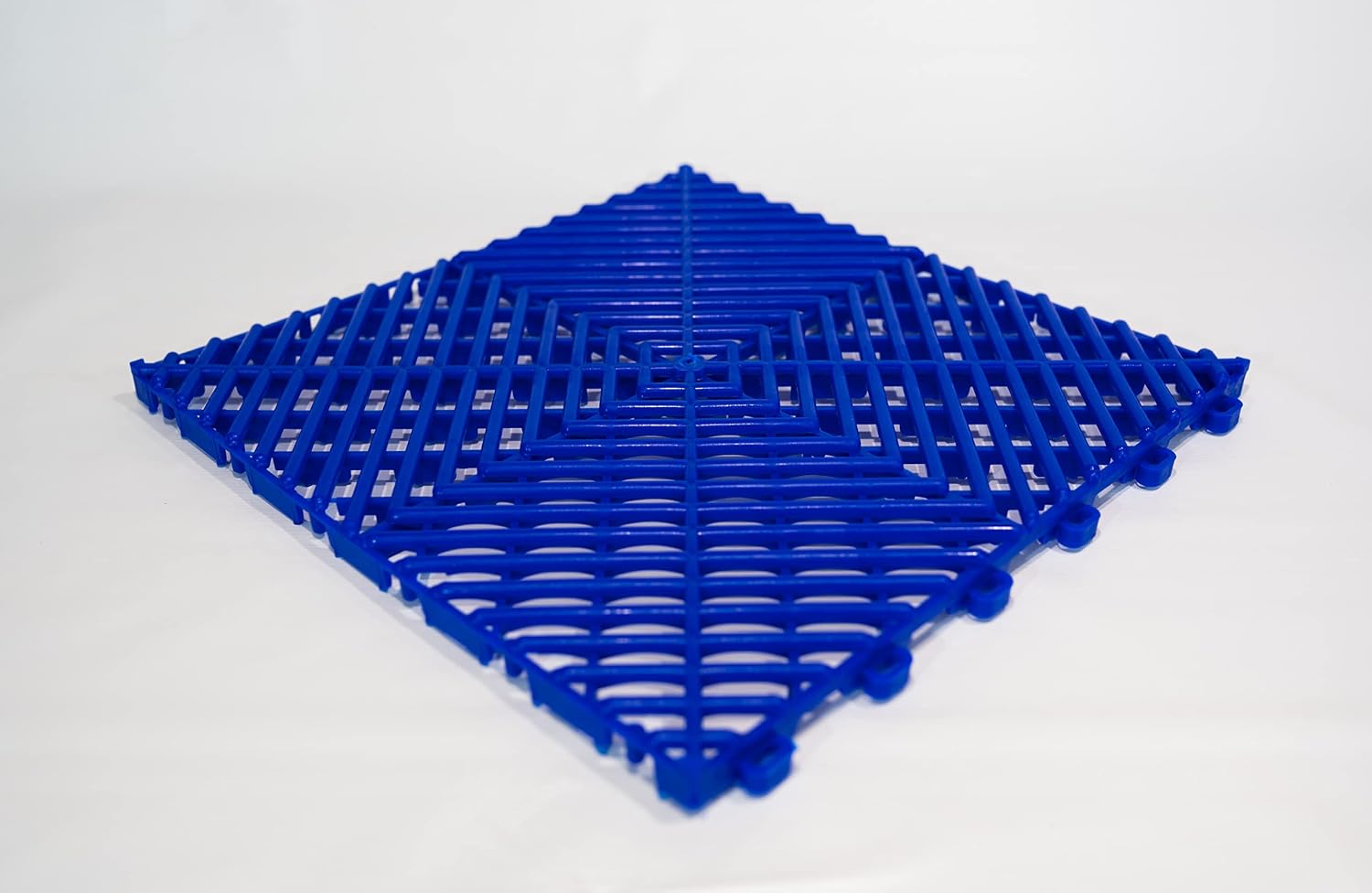 Interlocking Soft PVC Modular Garage Flooring Tile - 12"x12" | 5 Count - Pool Patio Floor, Ideal for Indoor and Outdoor Use, Interlocking Drainage Mats (Blue, 12 x 12)