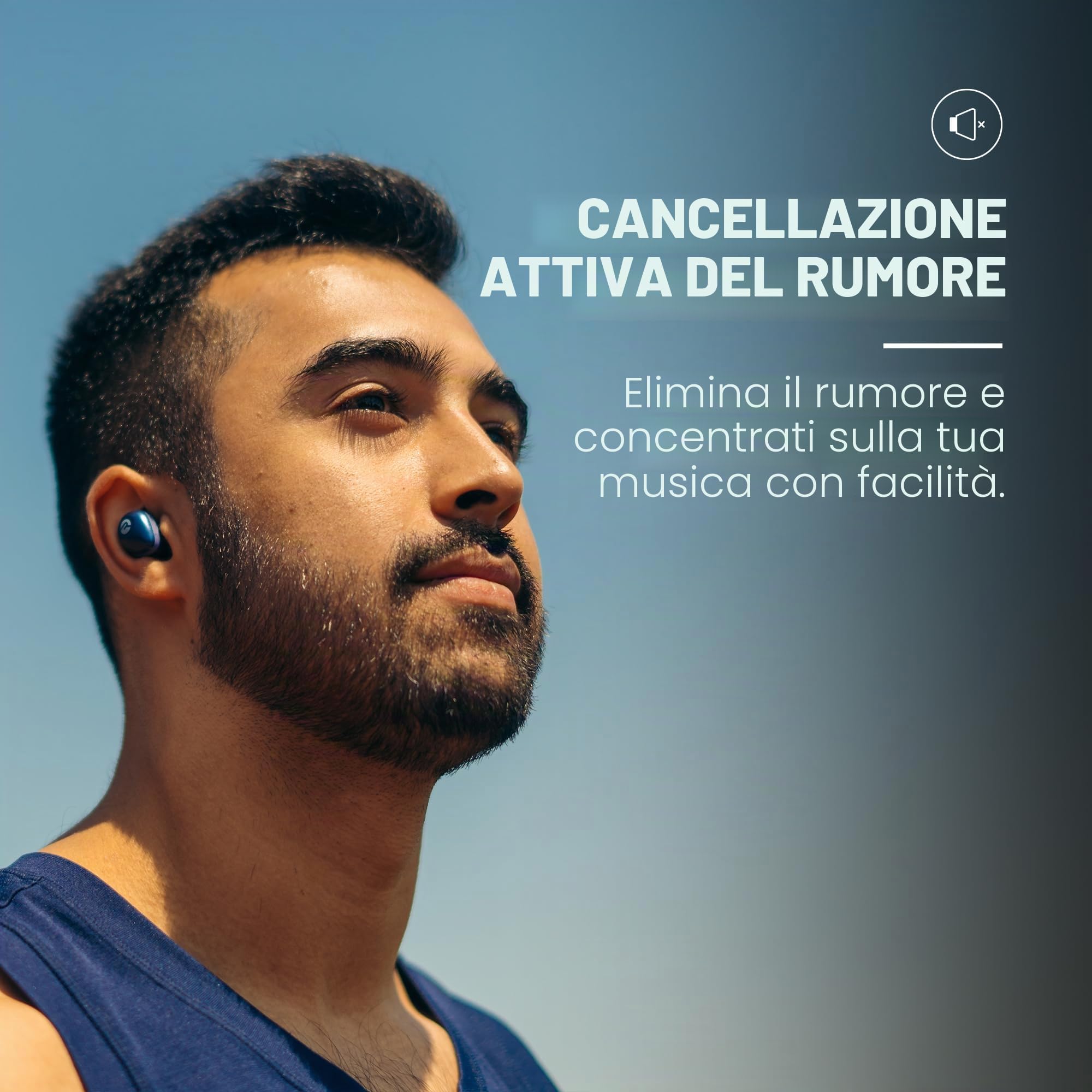 Raycon Bluetooth Wireless Auricolari con Microfono Integrato 54 Ore di Batteria IPX 7 Custodia Impermeabile e di Ricarica con Conversazione, Testo e Riproduzione Bluetooth 5.2 Sport Portatile (Blu)