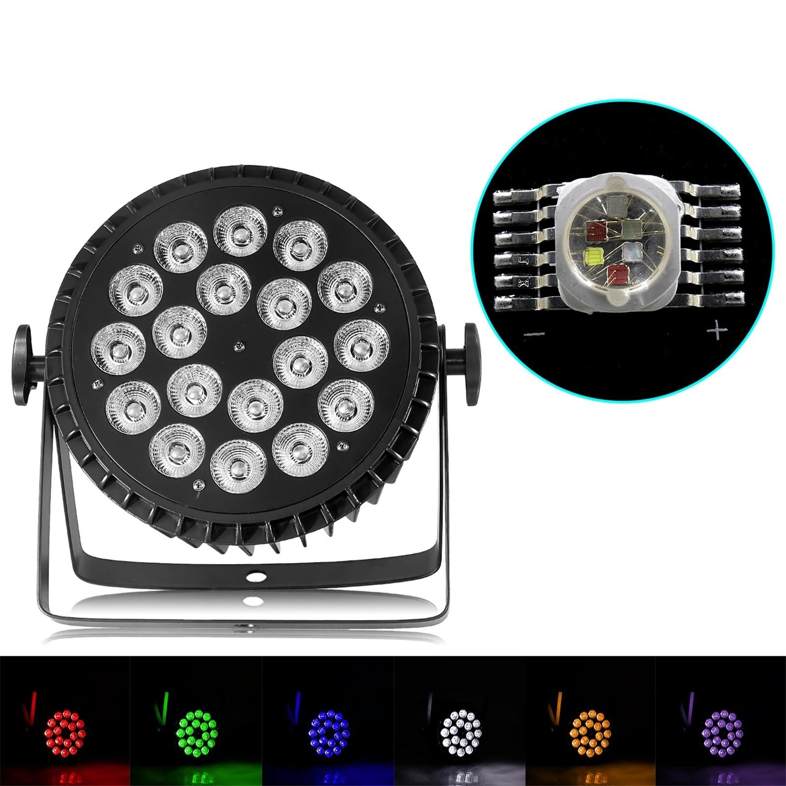 Lámpara de proyector, Iluminación LED 6 En 1 De 18 X 12 W For Discoteca, Equipo Profesional De DJ For Escenario, Luz LED Par, para Fiesta de Baile de cumpleaños de Halloween