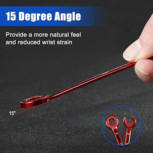 Miniatura 4 de SPEEDWOX Juego de 10 llaves pequeñas de color abiertas y de extremo de caja, cubiertas de color, juego de llaves enanas mini, juego de llaves