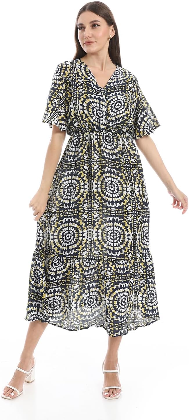 Navy Blue, White and Yellow