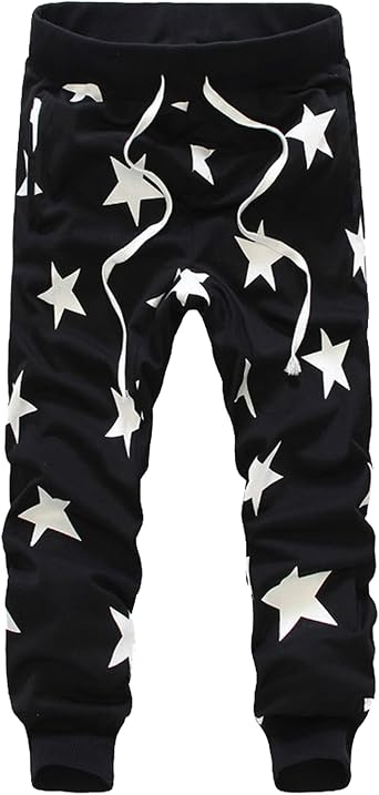 JUNG KOOK Mens Star Print Hip-hop Pants 