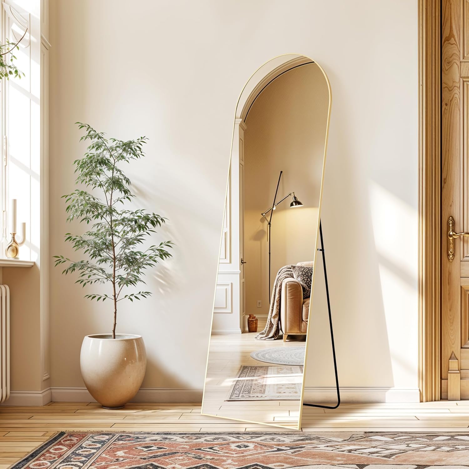 Amazon.com: Arched Mirror Full Length, 59"x16" Body Wall Mirrors with ...