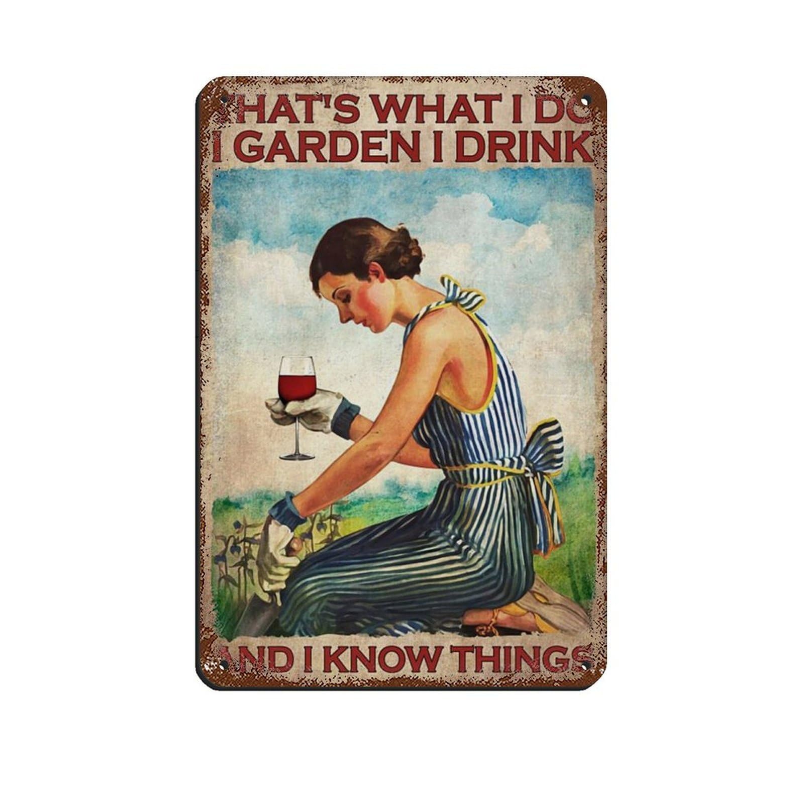 Girls Poster, Garden Lover Poster Tin Sign Vintage Metal Pub Club Cafe Bar Home Wall Art Decoration Poster Retro 8x12inch(20x30cm)
