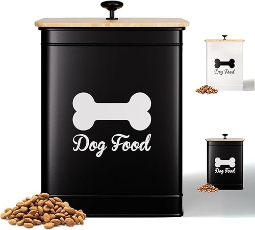 Contenedor hermético de comida para perros de 5 a 7 libras (25 tazas) de capacidad, bonito recipiente hermético de almacenamiento de alimentos para