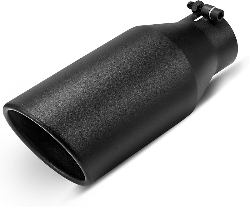 Ponteira de escapamento EVIL ENERGY 7,62 cm para 12,7 cm, aço inoxidável preta – 30,48 cm