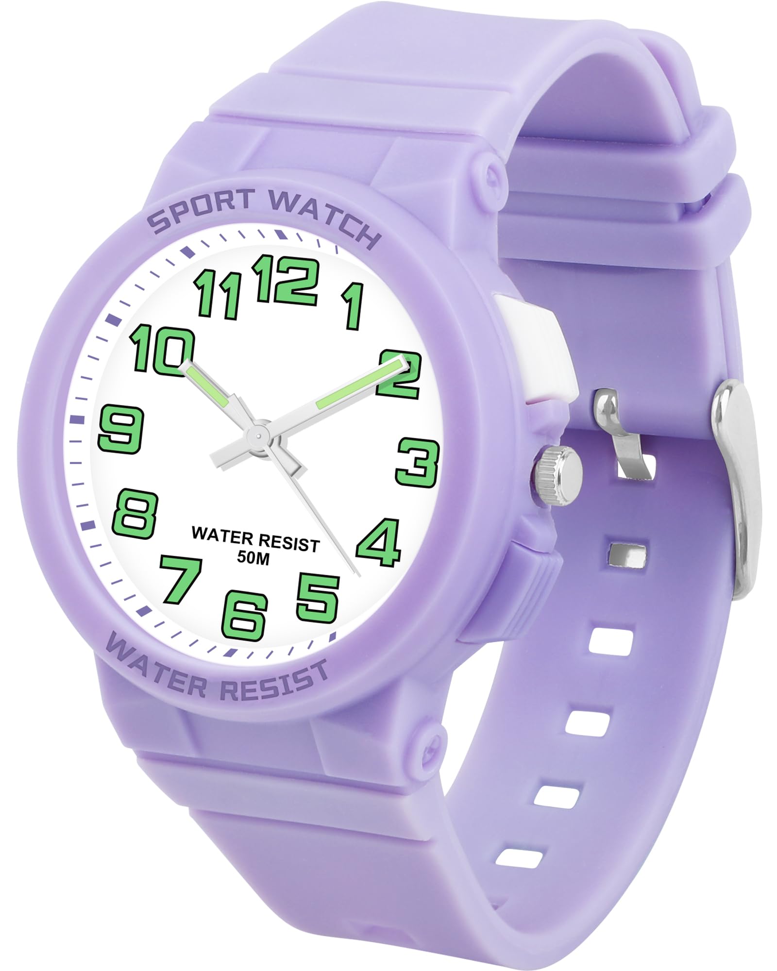 Ayybboo Analog Kinderuhr Jungen und Mädchen für 4–16 Jahre | Quarz Armbanduhr Kinder mit Leuchtzifferblatt, 50M Wasserdicht, Ideal für Schule, Sport und Outdoor Aktivitäten