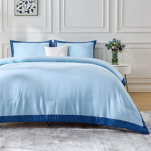 Miniatura 2 de Juego de edredón tamaño Queen, edredones de tamaño Queen adecuados para todas las estaciones, juegos de edredón suave de 3 piezas, 1 edredón (88 x