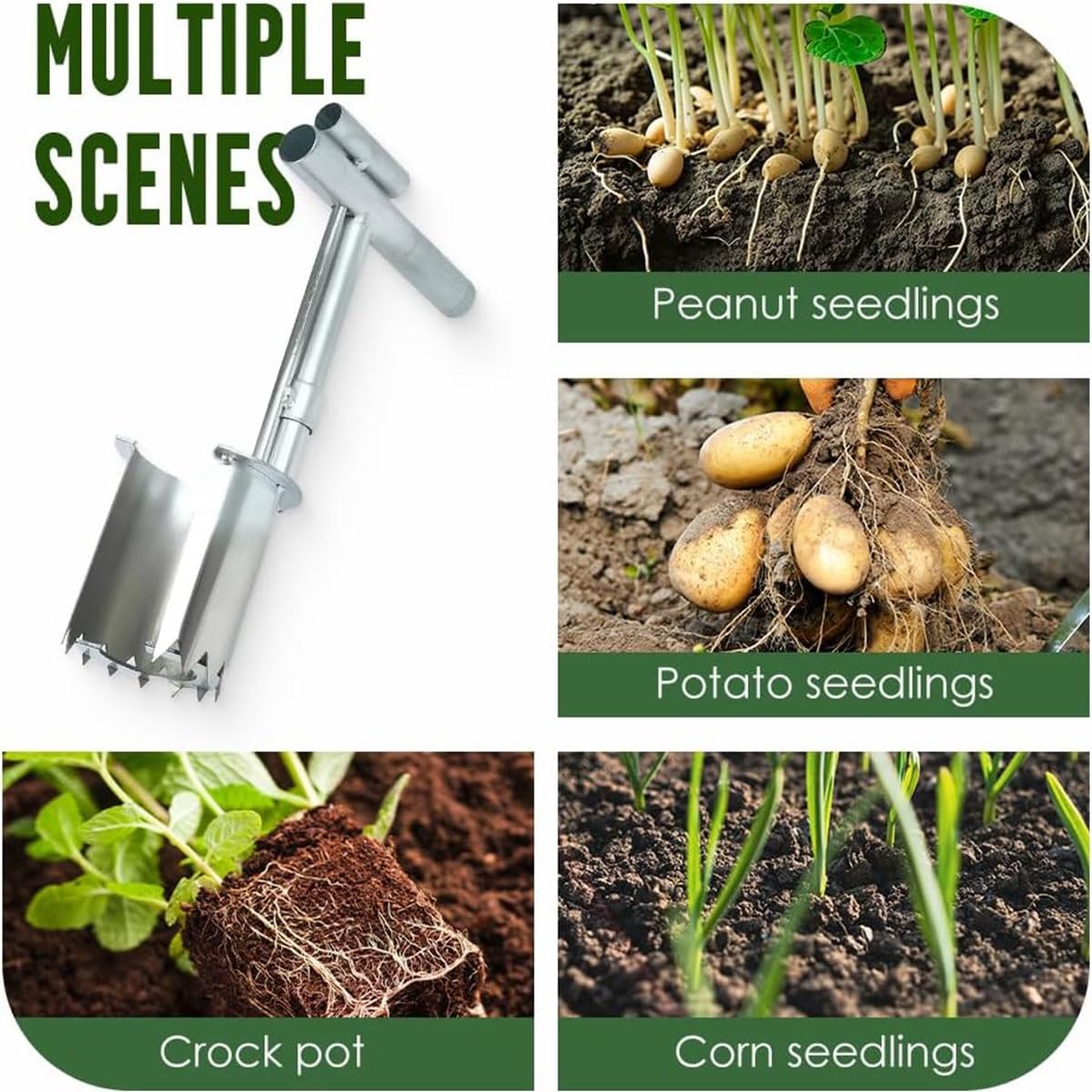 Wytrzymałe narzędzie do sadzenia cebulek - 2025 nowy przesadzacz ogrodowy do sadzonek, warzyw i drzew owocowych - narzędzie ręczne do wydajnego sadzenia i ogrodnictwa