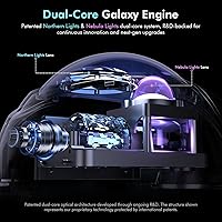 Vista 2 de Rossetta Proyector de galaxia de doble lente, proyector de estrellas para dormitorio con ruido blanco y altavoz Bluetooth, control remoto