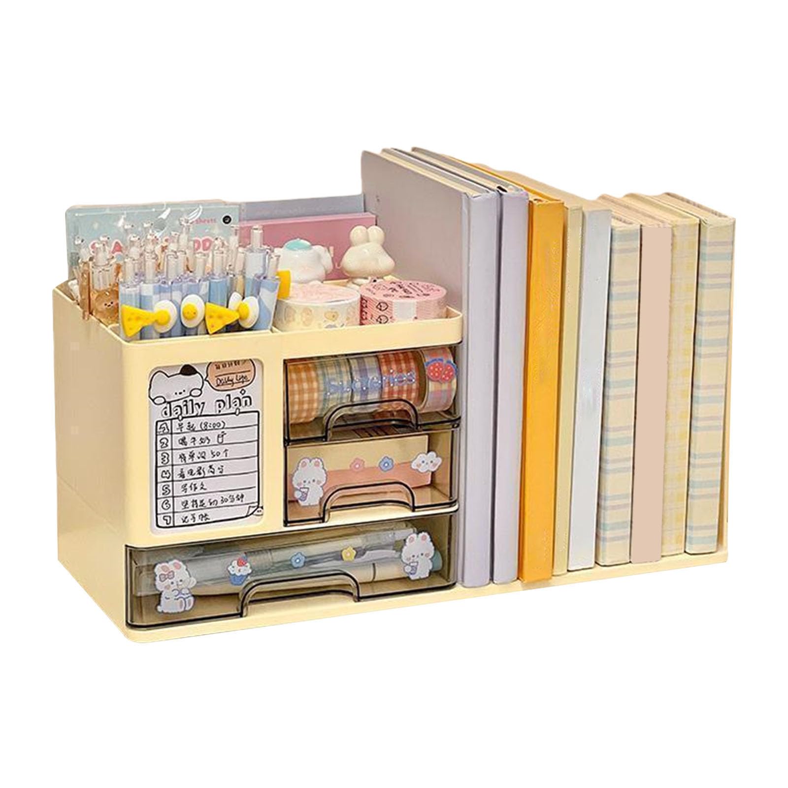 ordinarYone Multifunctional Desktop Book Holder And Organizers Box 2 In 1 Bookend For Books Files And Stationery with Modern Design