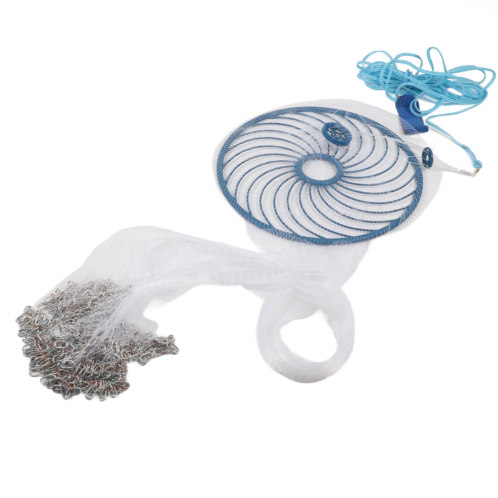 Rete da pesca lanciata a mano da 360 cm Rete da spargimento in nylon resistente per gamberetti, granchi, aragoste, cattura in acqua salata, accessori per la pesca d'acqua d