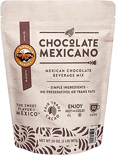 Mexican Hot Chocolate, 32 Ounce (2lb), Authentic Mexican Style Hot Chocolate Mix with Organic Cacao Beans and Cinnamon by La Monarca Bakery