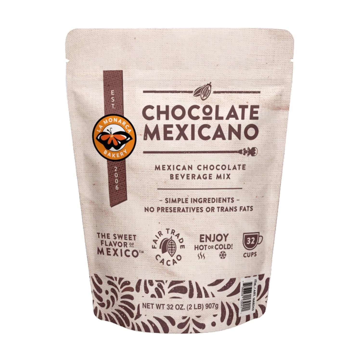 Mexican Hot Chocolate, 10 Ounce (Pack of 2), Authentic Mexican Style Hot Chocolate Mix with Organic Cacao Beans and Cinnamon by La Monarca Bakery