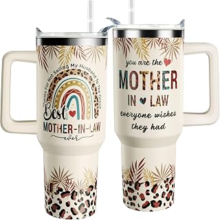 Mother In Law Mothers Day Birthday Christmas Gifts, Mother-In-Law Gifts 40 oz Cup Tumbler with Handle