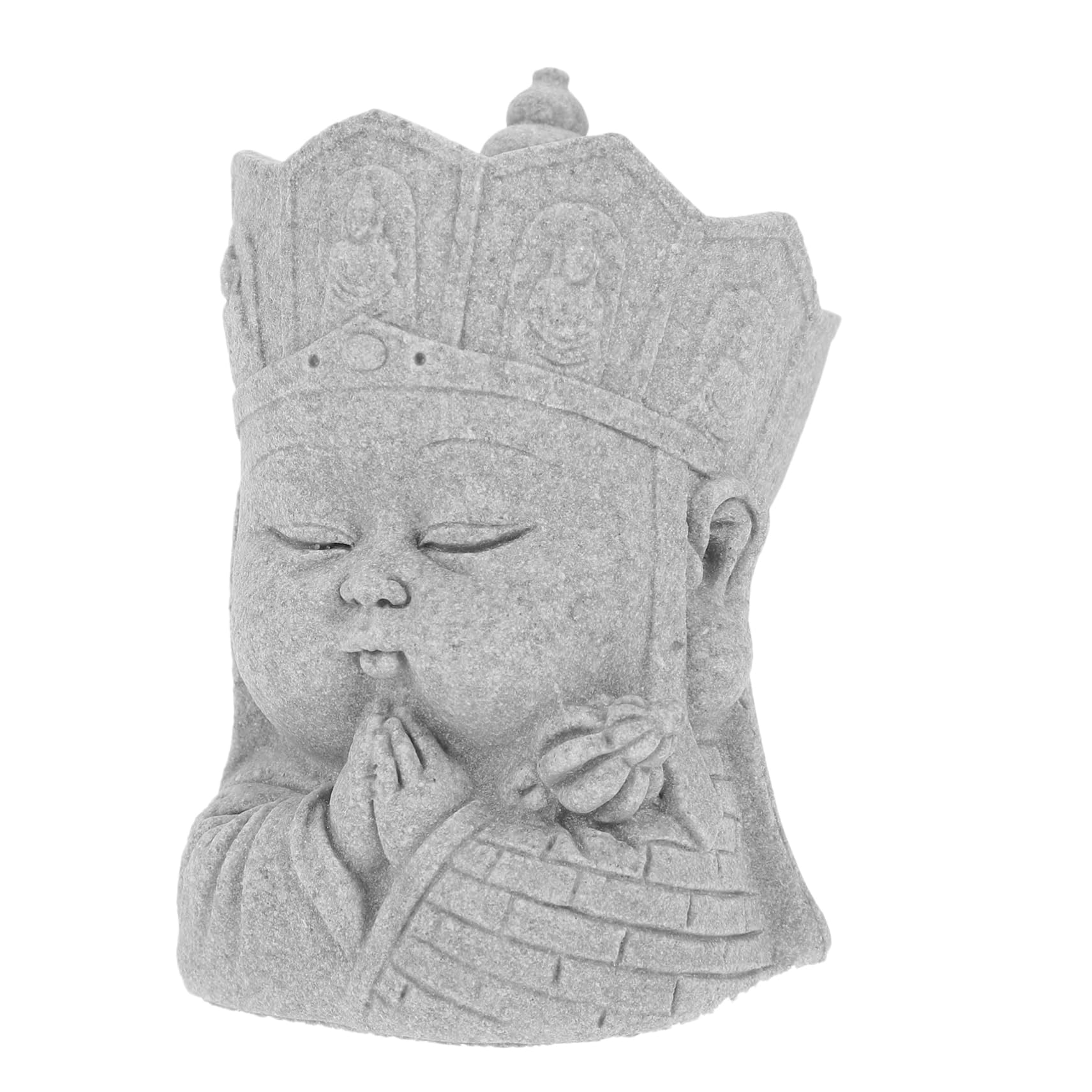 Sosoport 4piezas Estatua De Buda De Arenisca para Acuarios Decoración Creativa De Peceras y Terrarios Figura Religiosa para Paisajismo Acuático Adorno De Escritorio y Estante