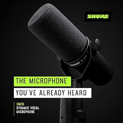 Microphone dynamique vocal Shure SM7B - Micro de studio XLR pour podcasting،enregistrement, diffusion،Streaming et jeux - Son fluide et chaud،construction robuste،pare-brise amovible،large gamme de fréquences،noir (paquet de 8)