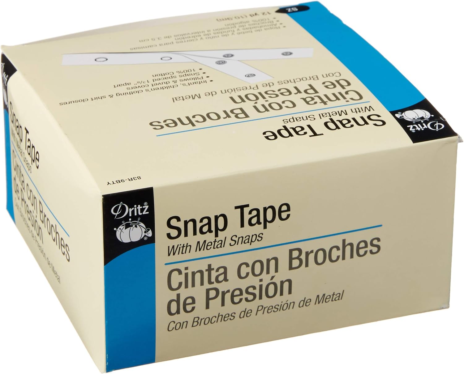 Dritz Snap Fastener Tape, 12-Yards, White