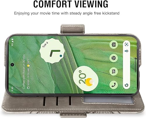 Miniatura 3 de Asuwish Funda de teléfono para Google Pixel 7 5G con protector de pantalla de vidrio templado y soporte de tarjeta de crédito con tapa de cuero,