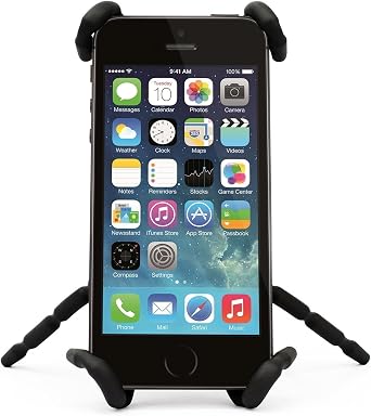 حامل هاتف العنكبوت المرن متعدد الوظائف من Aulzaju حامل تعليق على iPhone و Moto و Google و Oneplus و Samsung و Andriod جميع الهواتف المحمولة في طائرة مكتب دراجات السيارات (4 Pack Black)