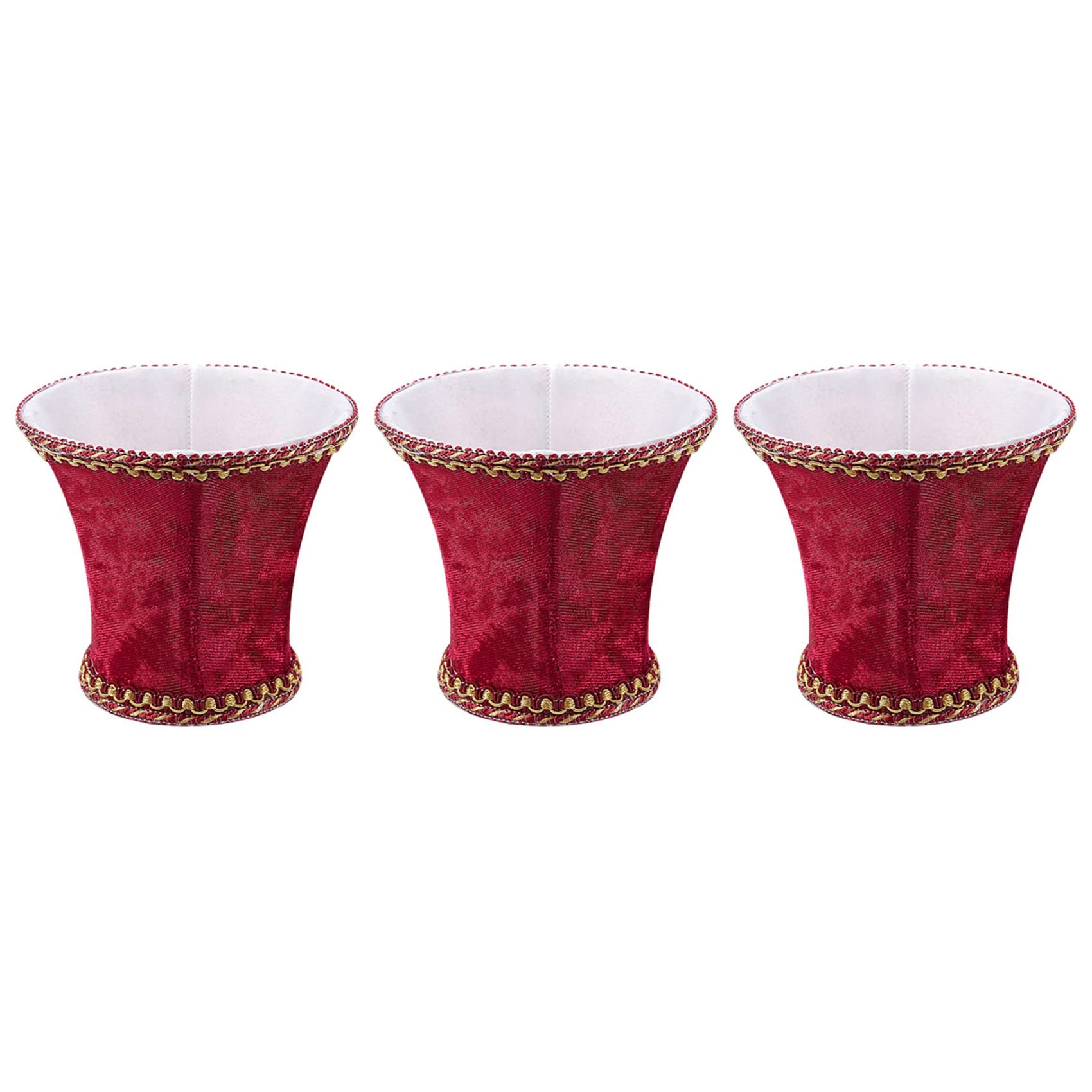 Hndhbfgrt Red 3X Fabric Clip On Lamp Shade, E14 Handmade Lampshade For Modern European Style Wall Sconce Lamp,Candle Lamp