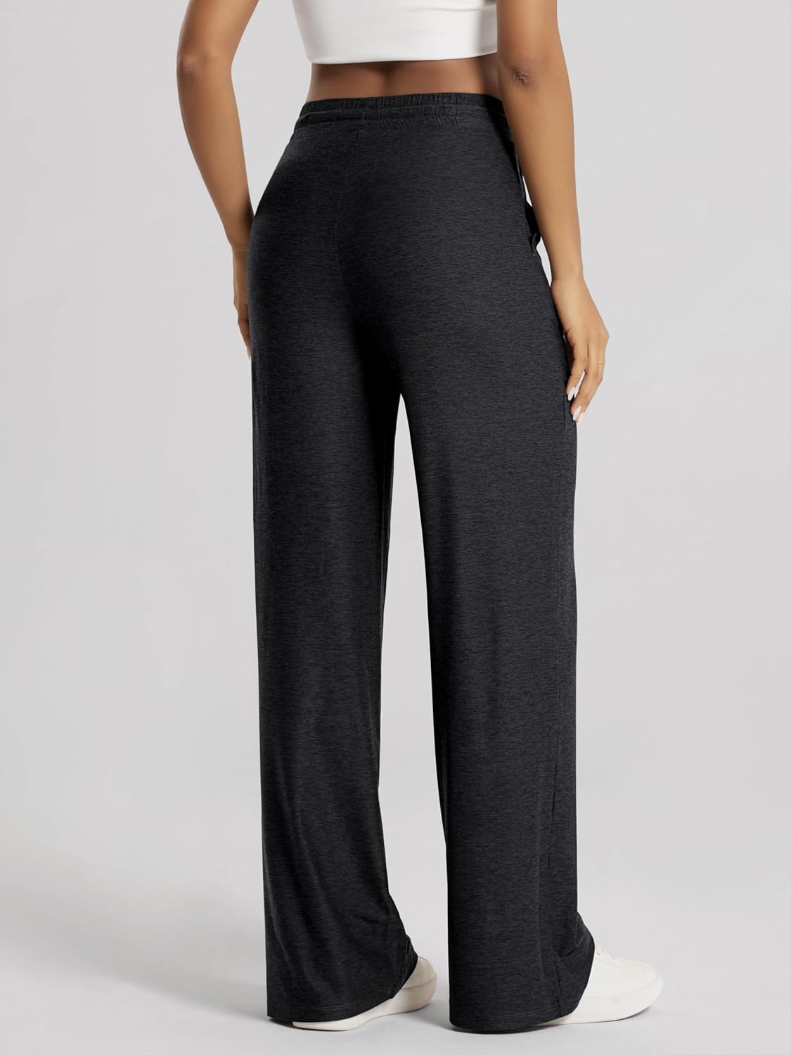 ODODOS Women's Essential Wide Leg Pants - Ultra Soft odSTRATUM Tech Drawstring Relaxed Casual Pants with Pockets, 29" Inseam
