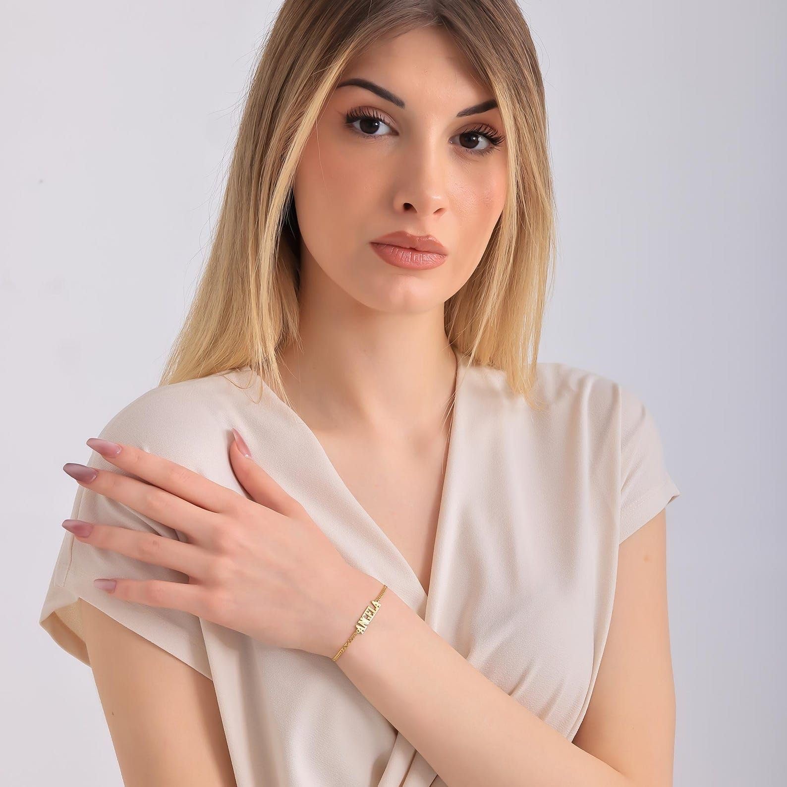 Personalizzato scrittura a mano scritta bracciale, catena Figaro delicato argento gioiello