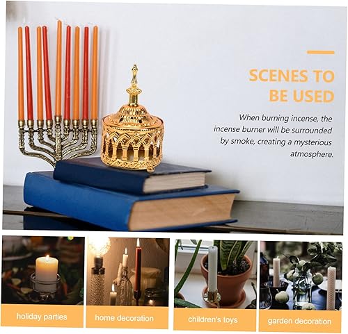 Miniatura 7 de GANAZONO Incienso árabe, cuenco de incienso de metal, quemador de incienso tibetano, soporte de incienso de cerámica, soporte de palo de incienso,