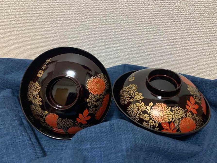 輪島塗　お椀5脚セット Amazon.co.jp: 高級!!!輪島塗吸物椀 作家 峰月 5脚セット