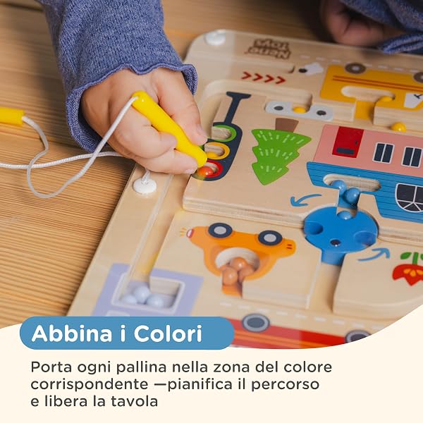 Nene Toys Labirinto Magnetico per Bambini 2+ Anni – Gioco Magnetico – Gioco da Viaggio Auto/Aereo 2 3 Anni – Busy Board Montessori – Motricità Fine & Coordinazione Mano-Occhio – Senza Schermo - 3