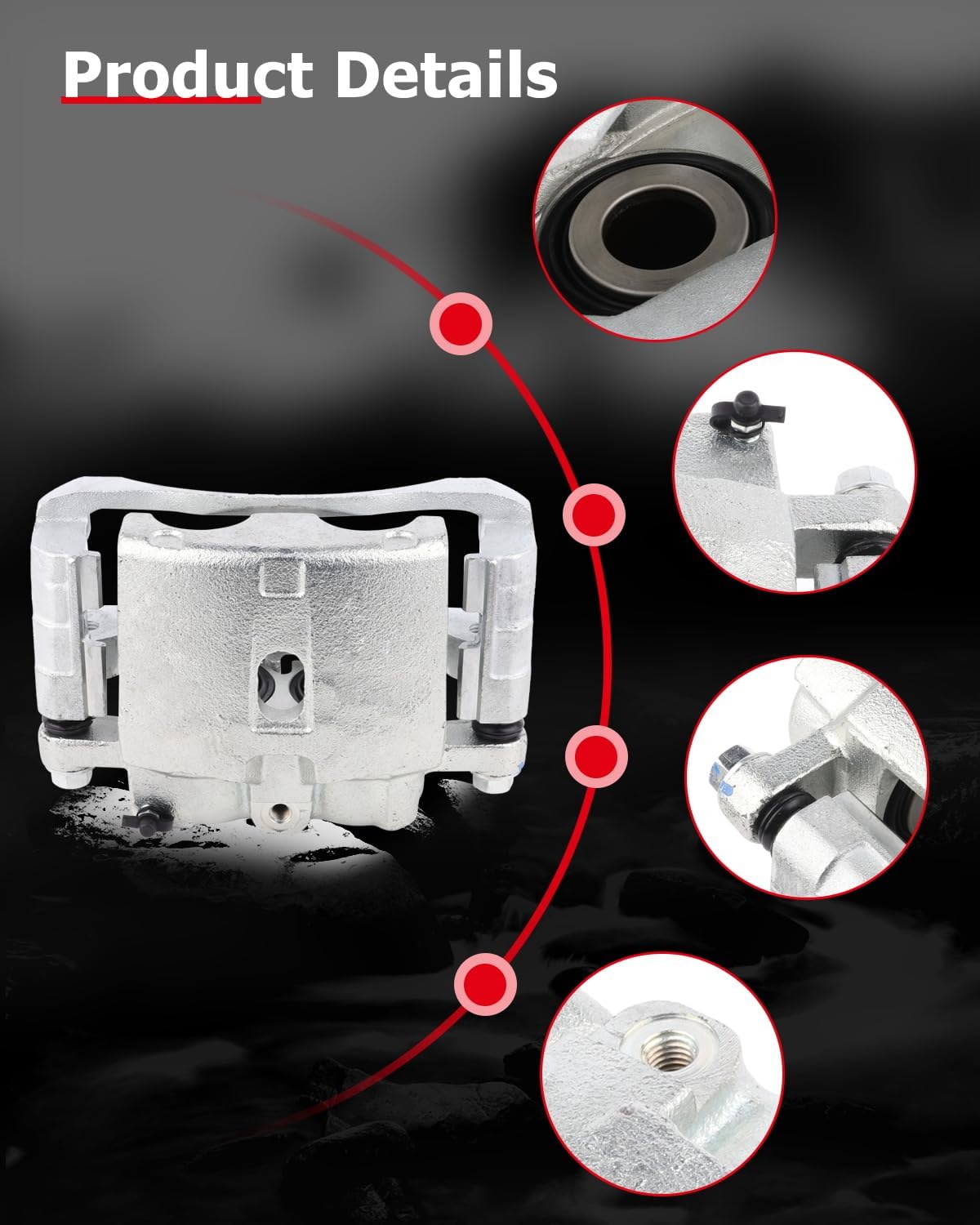 cciyu 18-B4728 Front Right/Rear Left Brake Caliper For Cadillac For Escalade For Chevy For Astro For Silverado 1500 2500 For GMC For Safari For Savana 1500 2500 For Sierra 1500 2500 3500 00-08